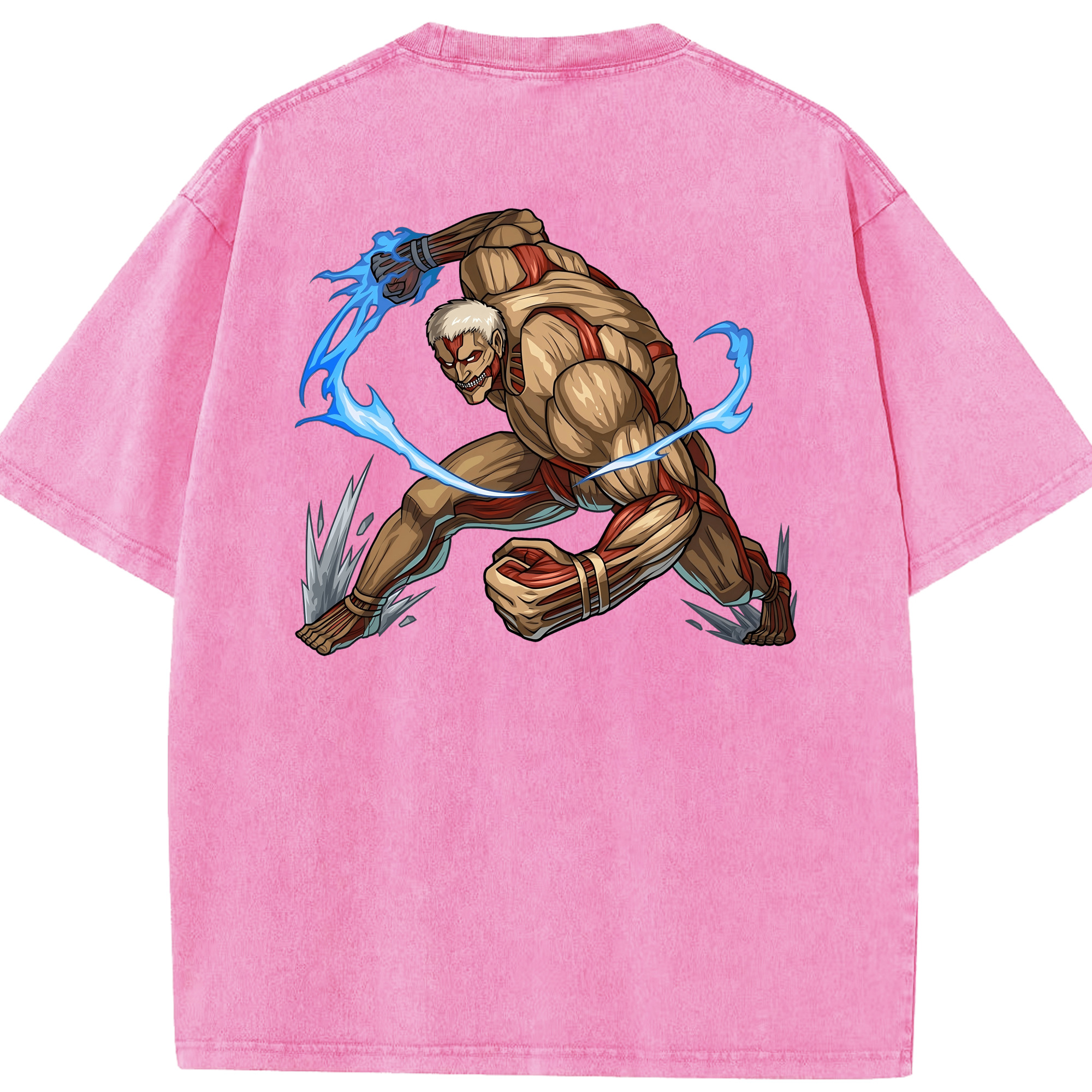 （画像用） 進撃の巨人 Attack on Titan 綿100% ヴィンテージ風 半袖Tシャツ（背面プリント）